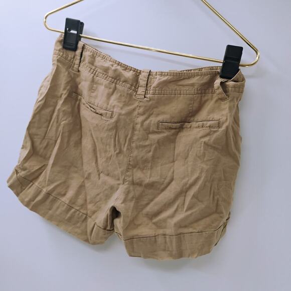 Theory Khaki / Tan Shorts Size 4 100% linen cargo shorts trousers old money - Picture 10 of 11